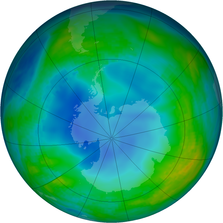 Antarctic ozone map for 27 May 1986